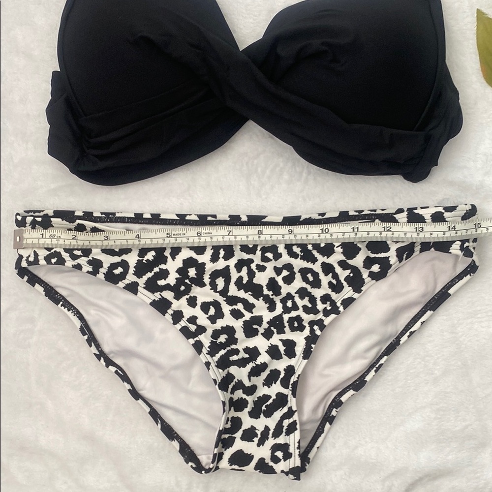Calvin Klein Black and White Leopard Print Bikini - Picture 4 of 13